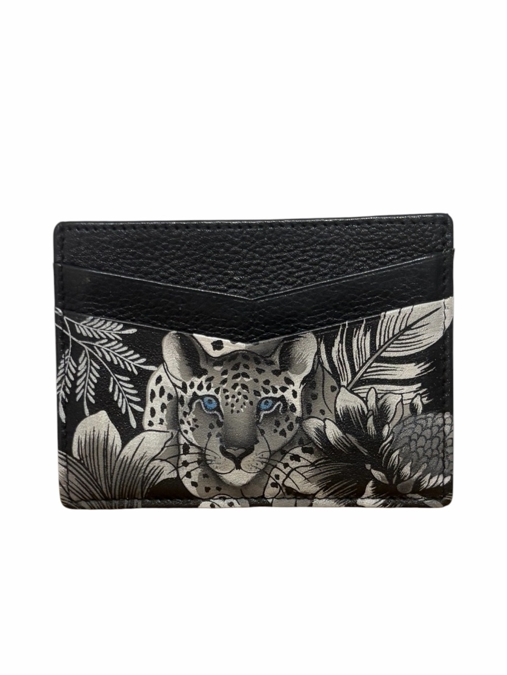 Anuschka Black & White Snow Leopard Card Wallet - Brand New/Never Used